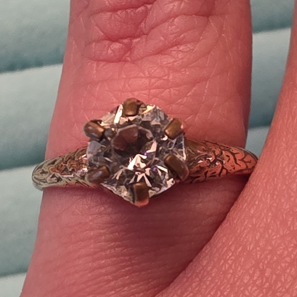 Late 19th Or Early 20th Century Antique Copper Solitaire Ring - Picture 8 of 16